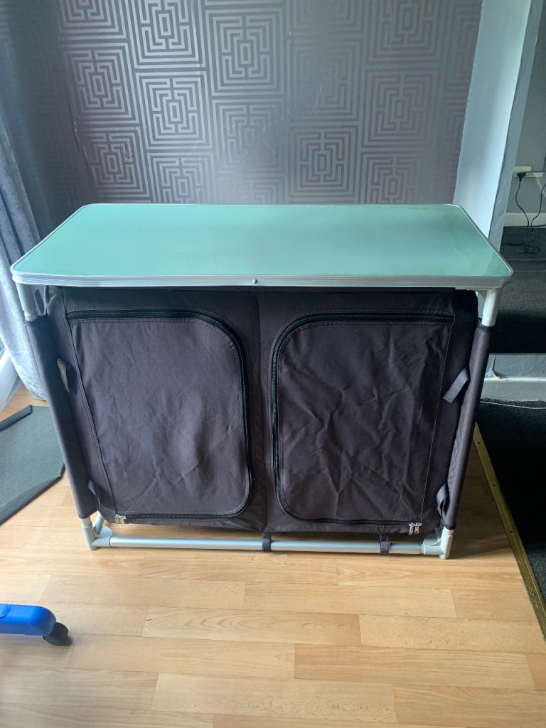 Tectake Portable Camping Kitchen Unit with Storage and Table