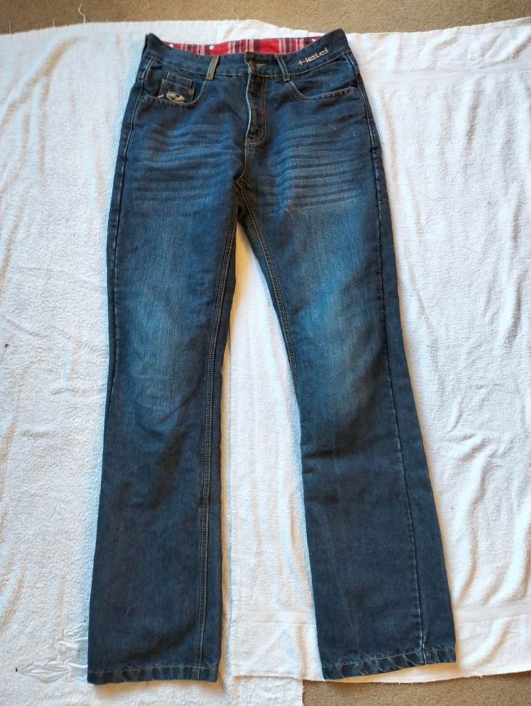 Held Mens Blue Motorcycle Aramid Lined Jeans Trousers Size M W32 L34 D30 Armour