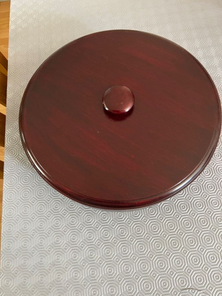 CHINESE ROSEWOOD DRAGON DESIGN. LAZY SUSAN WITH LID