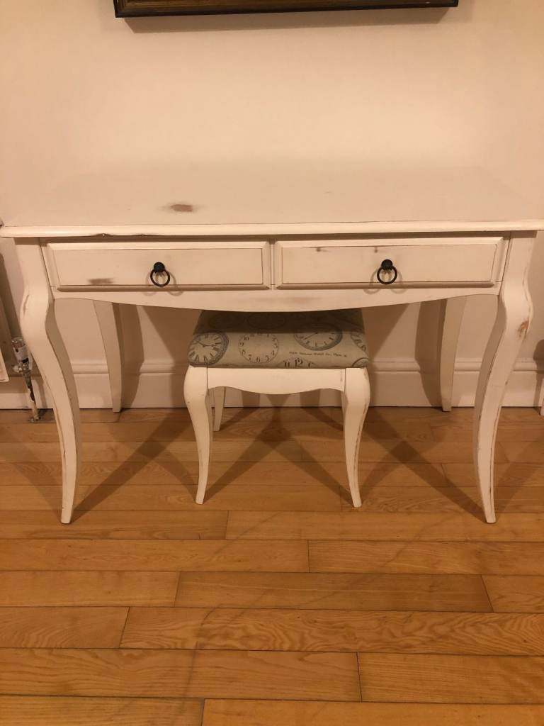 The White Company Dressing Table & Stool – Shabby Chic 2 Drawers – Cabriole Legs