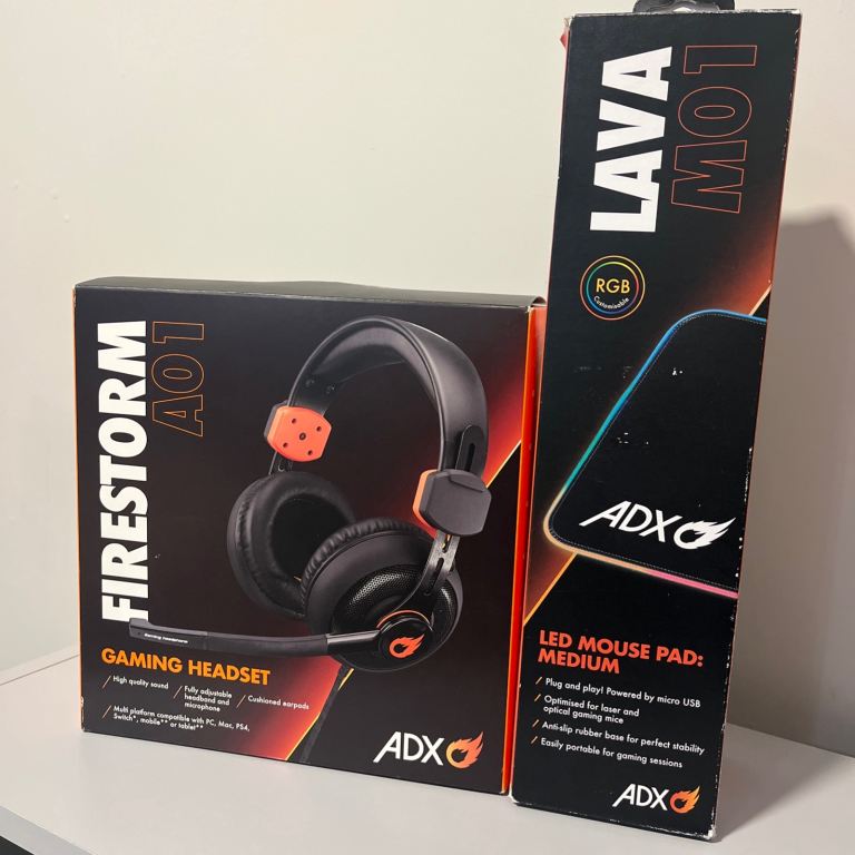 ADX Firestorm A01 Gaming Headset + ADX Lava MO1 LED RGB Gaming Mouse Pad Medium