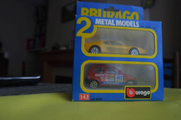Bburago double box Ferrari and Fiat + Castrol motor oil tanker