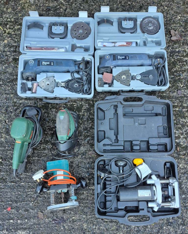 Job lot of power tools, sanders routers & more