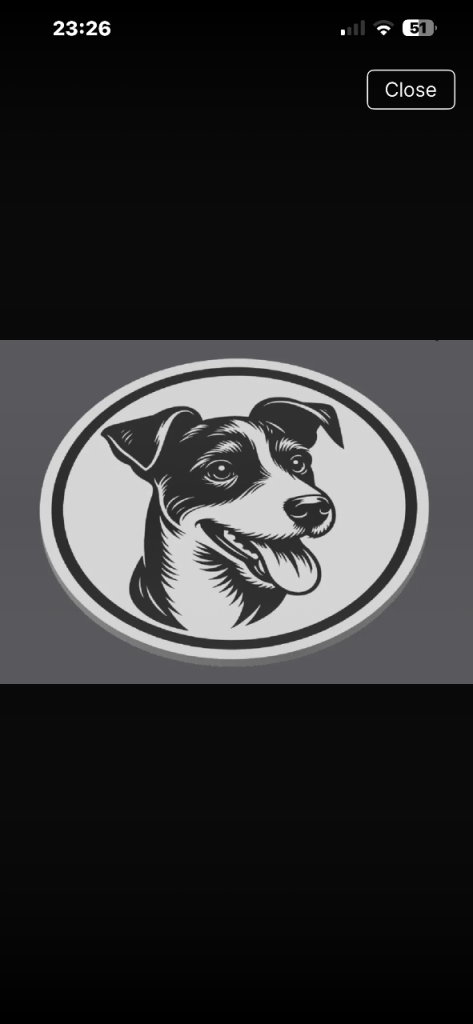 New Jack Russell Dog Design Coaster – Grey/Black/White
