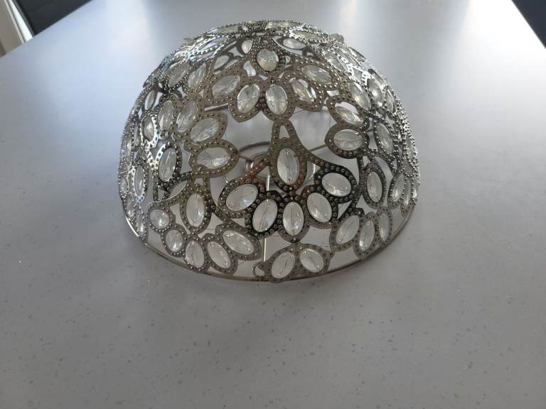 NEXT Decorative Silver Metal and Crystal Lampshade – As Good As New