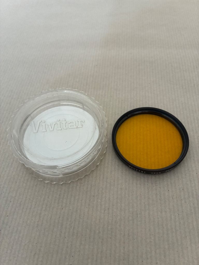 Vivitar Deep Yellow 49mm Lens Filter. Black And White Photography. No 15G. Japan