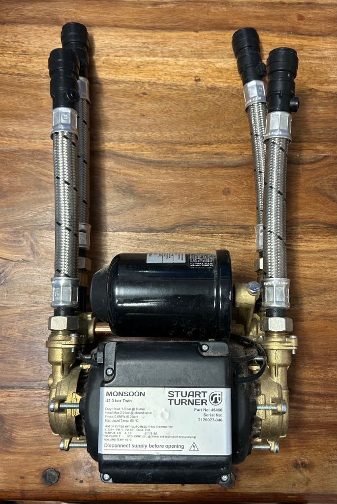 Stuart Turner 2.0 bar Monsoon twin shower pump