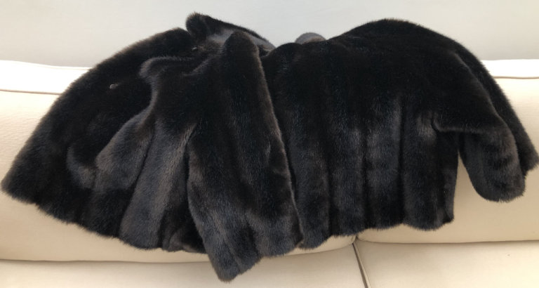 Vintage Tissavel black/brown faux fur jacket S/M ONO - VG vintage condition