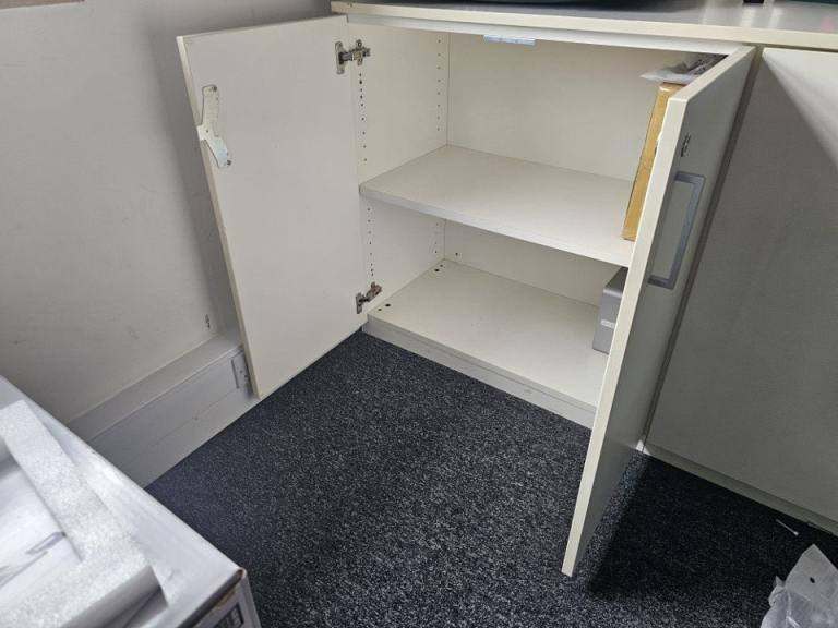 White Office Cupboards, boardroom meeting room credenza sideboard storage unit