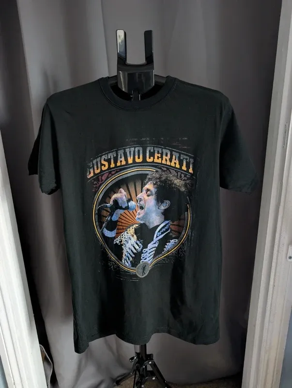 Gustavo Cerati T Shirt XL Black Leon Rock Band Graphic Tee Top