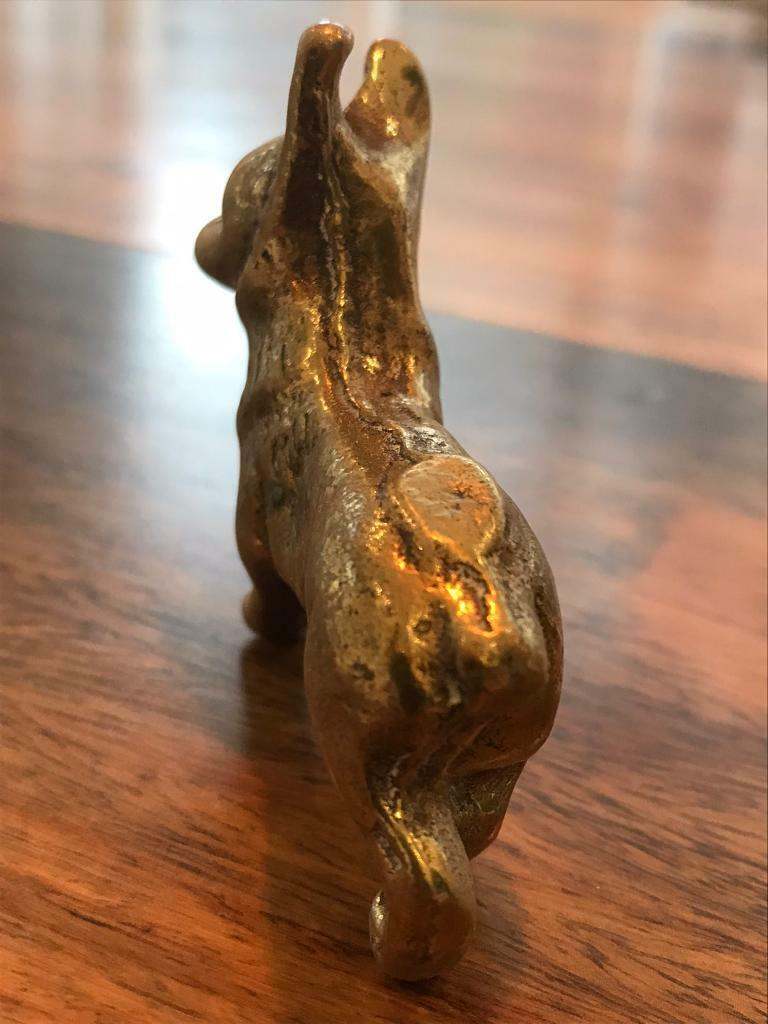 Solid Brass Corgi Dog Small Ornament Figurine