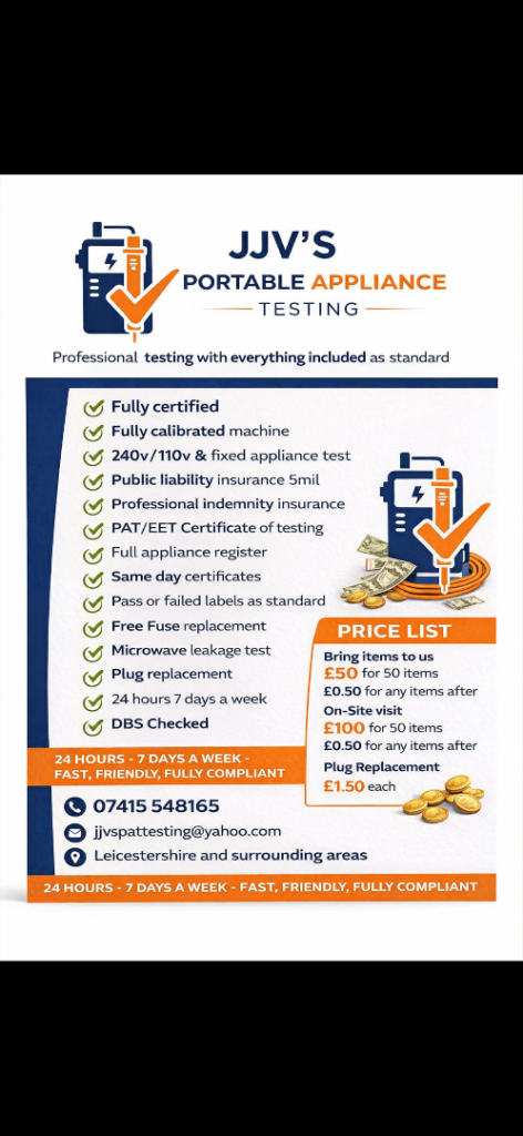 PAT Testing (portable appliance testing)