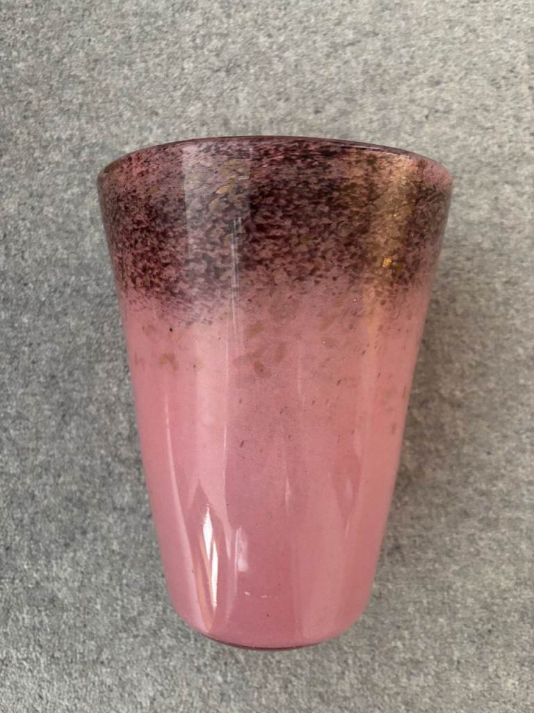 Pink and Purple with Gold flecks Vasart Vase