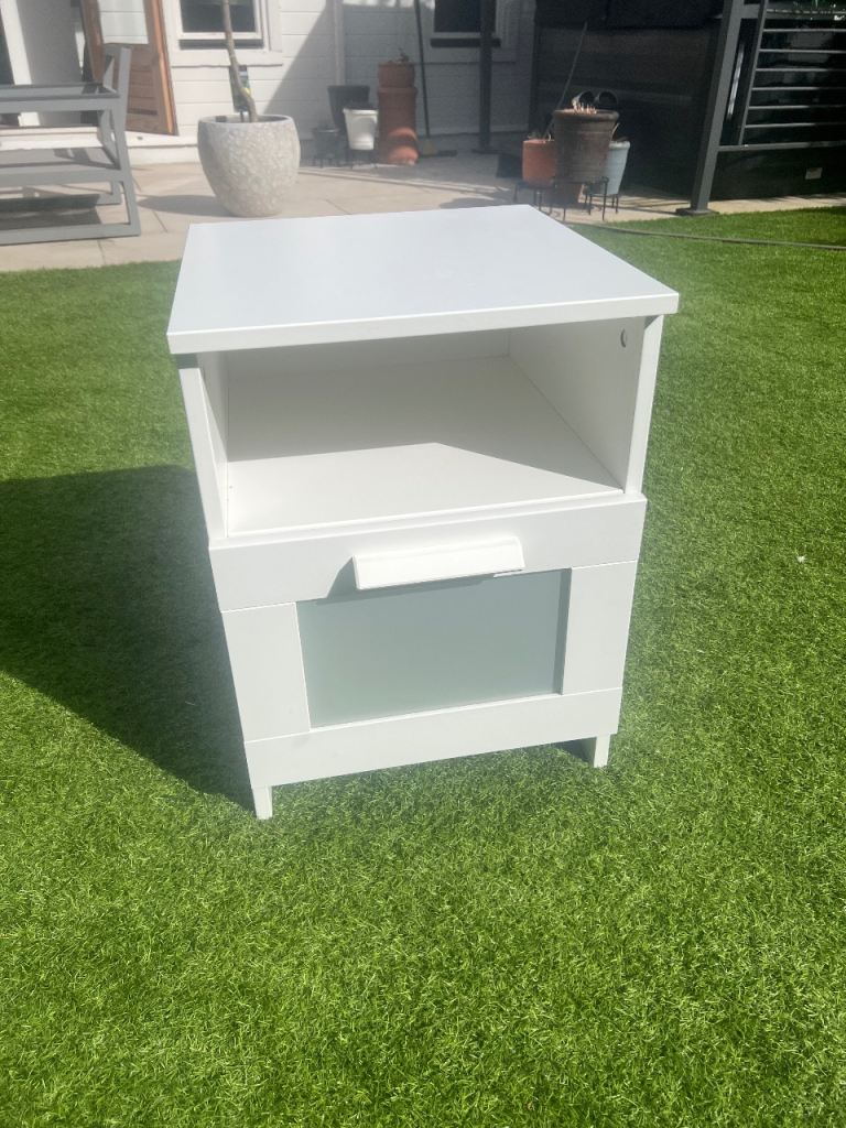 Pair of Brimnes IKEA bedside cabinets