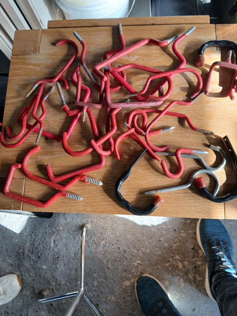 Assorted Garage Hooks and Storage Hooks – Good Condition