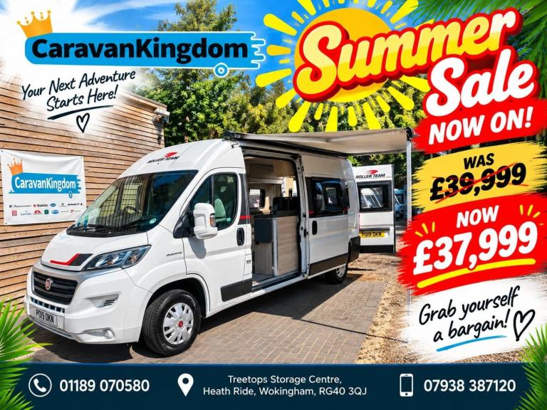 FIAT DUCATO ROLLERTEAM TOLENO - 2019 - 2 BERTH - 28000 MILES - AWNING & PRISTINE