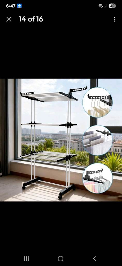 New Multi-Layer Clothes Drying Rack - Grey
