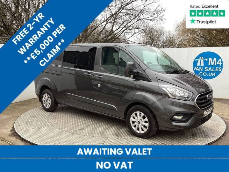 2022 Ford Transit Custom 320 EcoBlue Limited Crewvan LWB L/R A/C Euro 6 **NO VAT** Combi Van Dies...