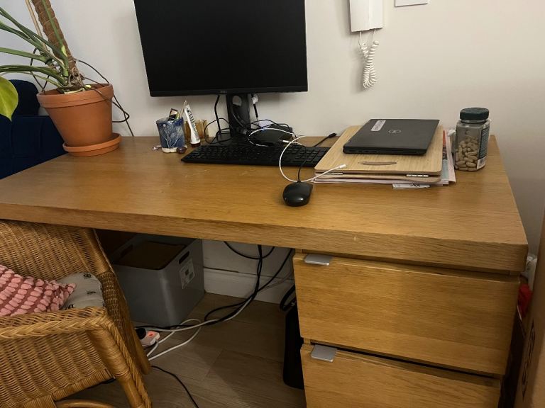 Ikea Malm desk with two draws