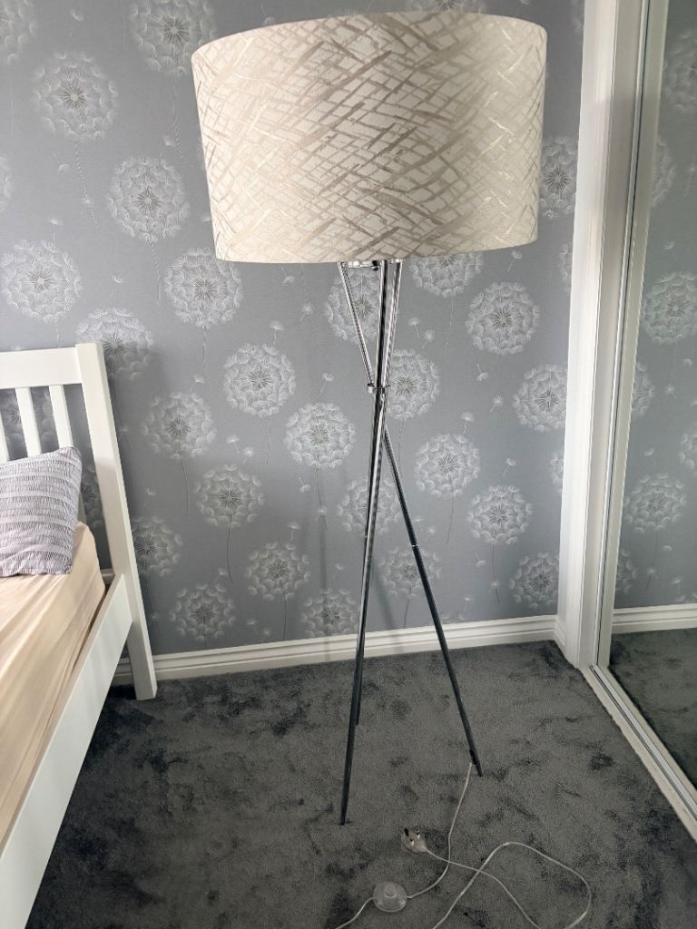 Habitat - Floor Standing Tripod Lamp with Patterned Shade