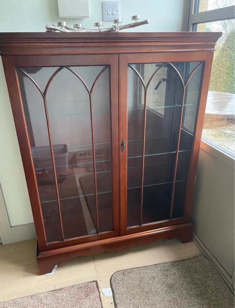 Beautiful vintage glass display cabinet 
