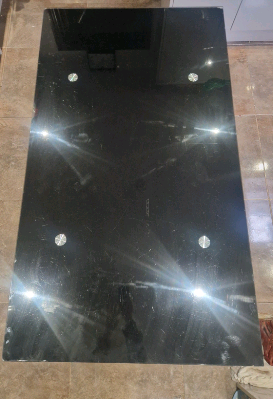 Temper Glass dining table with chair