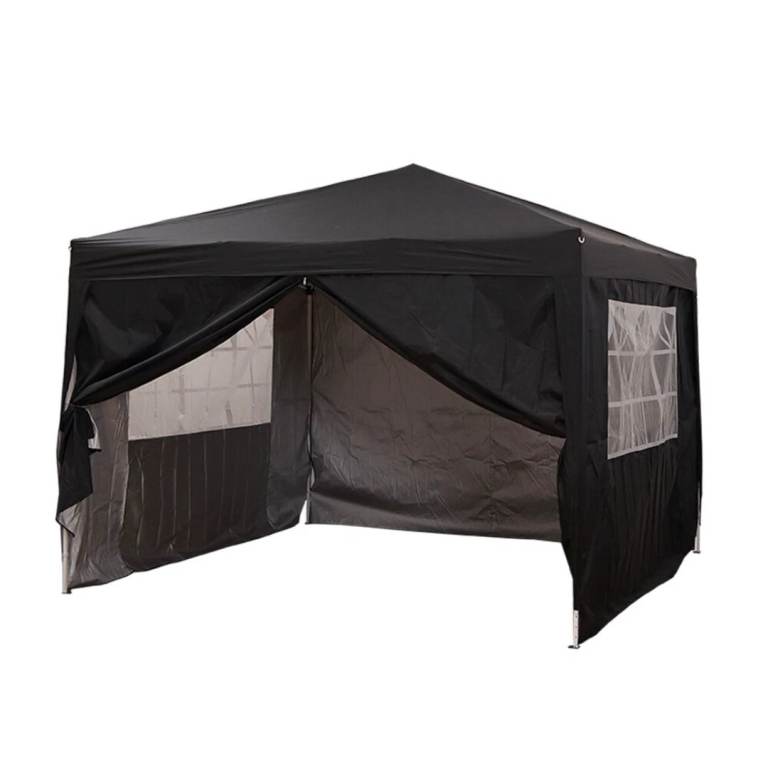 2.5x2.5m Heavy Duty Pop Up Gazebo Marquee Garden Party Tent Canopy with 4 Sides Black  2 of the cor