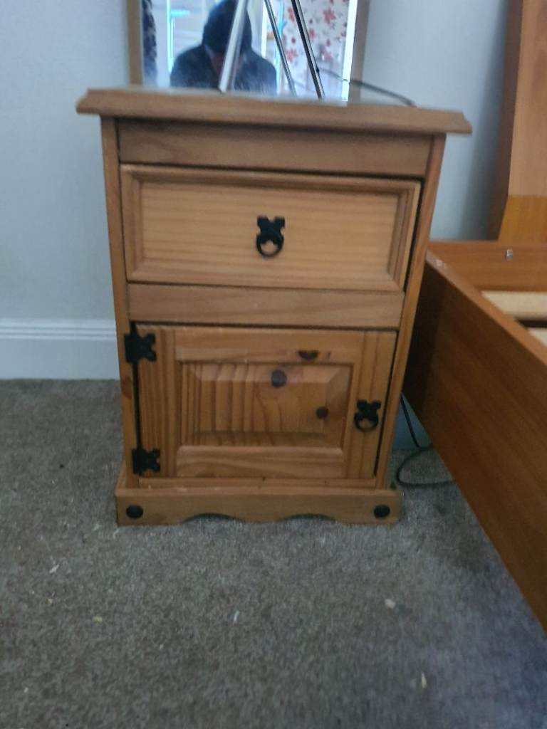 Rustic Pine Chest of Drawers with Cabinet