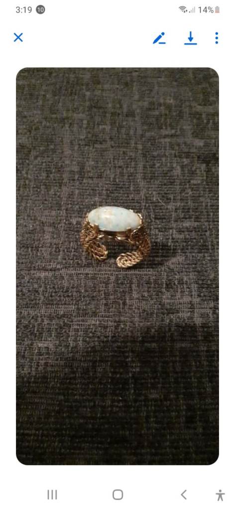 Adjustable Wire-Wrapped Ring with Gemstone