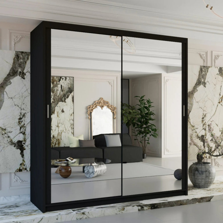 ⚡🌟Brand New Chicago Milan 2 to 3 Doors Sliding Wardrobe with Full Mirrors, Shelves, Rails