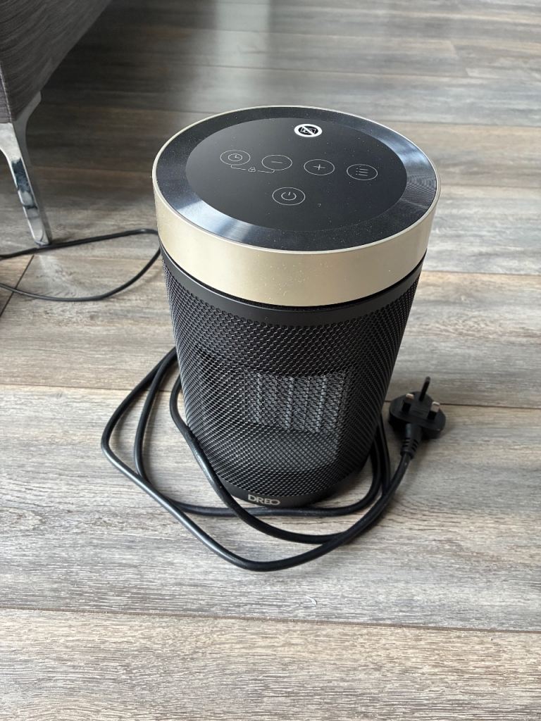 Portable Ceramic Space Heater – Black & Gold