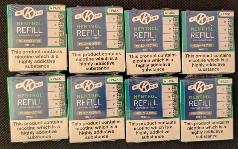 OK Vape Menthol Refill 8 X4Pack – New, Sealed