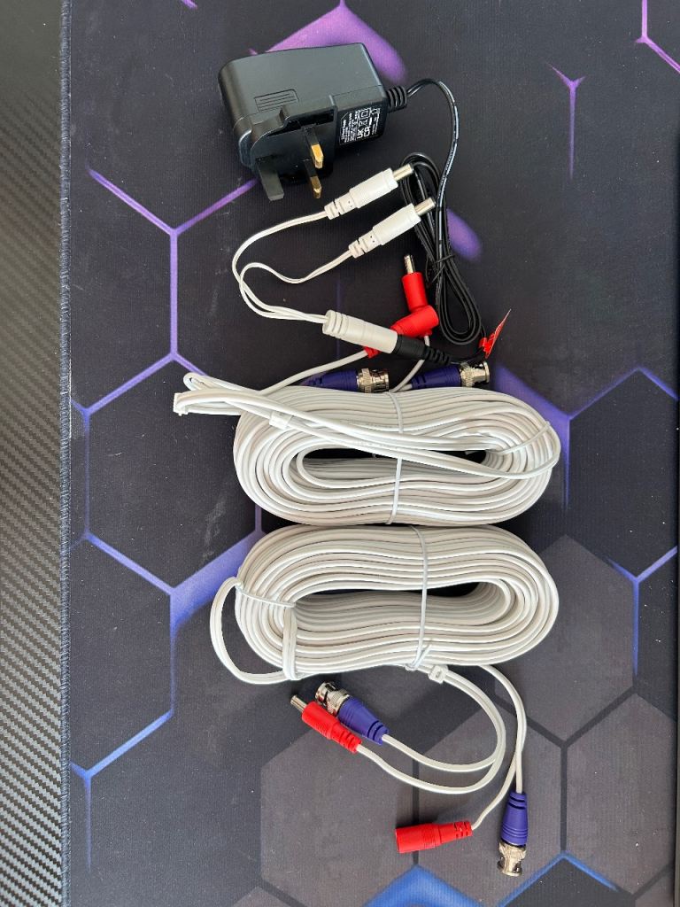 Swan Hard Wired CCTV Cables and Plug Socket – New, Never Used