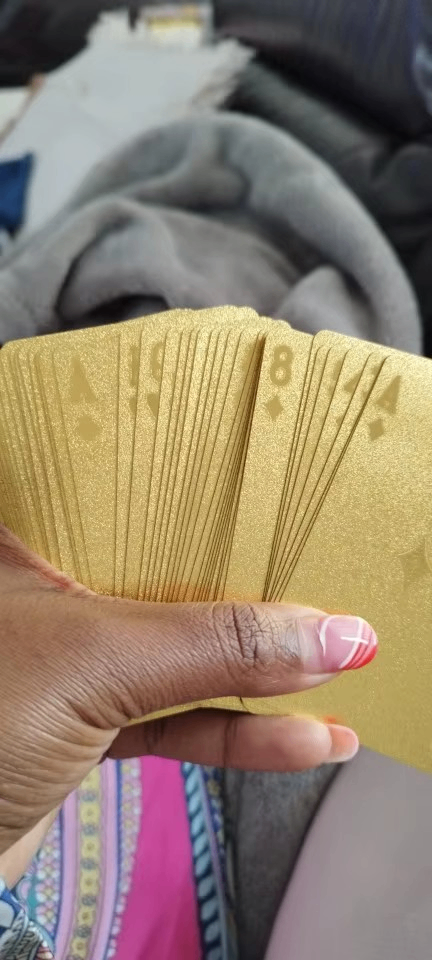 24K Gold Foil Playing Cards Deck | Waterproof Luxury Poker Set | Unisex Gift for Ages 14+