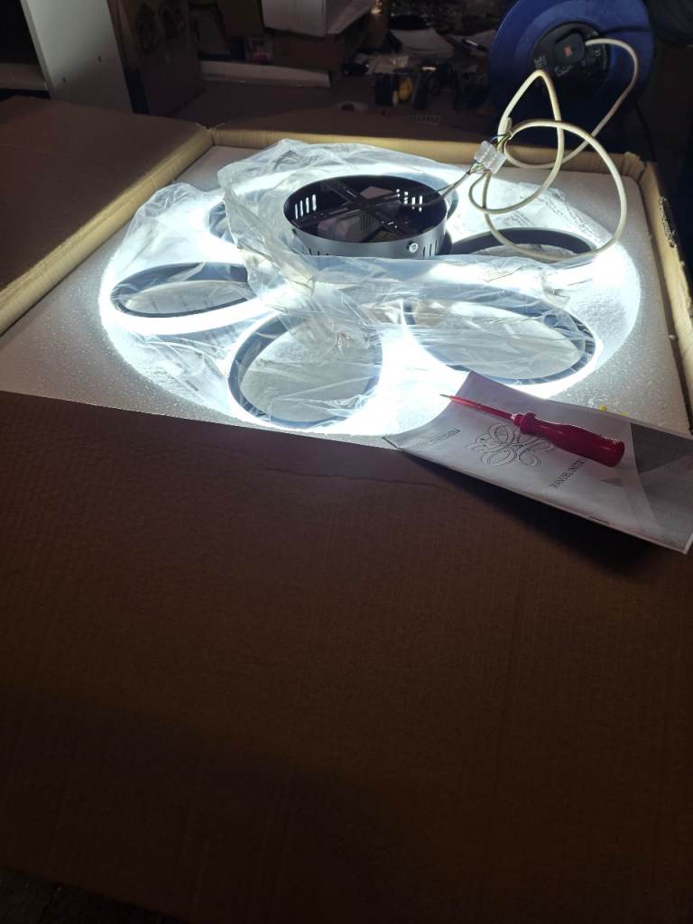 A new still boxed Petal Semi-Flush LED Ceiling Light 58cm black and white 