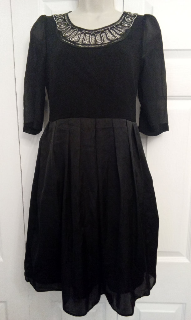 image for New with tag Black dress with gold stud detail size 6
