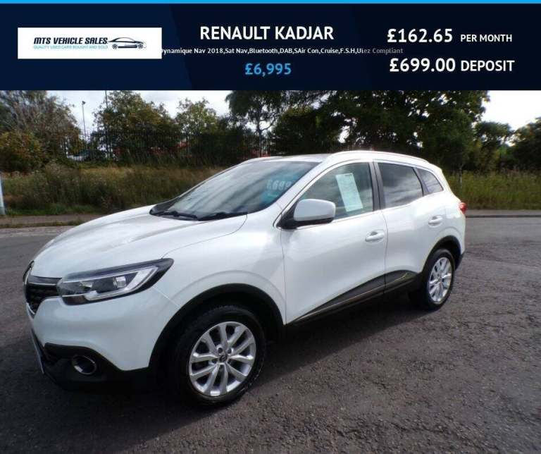 2018 Renault Kadjar 1.3 TCe Dynamique Nav 2018,Sat Nav,Bluetooth,DAB,SAir Con,Cruise,F.S.H,Ulez H...