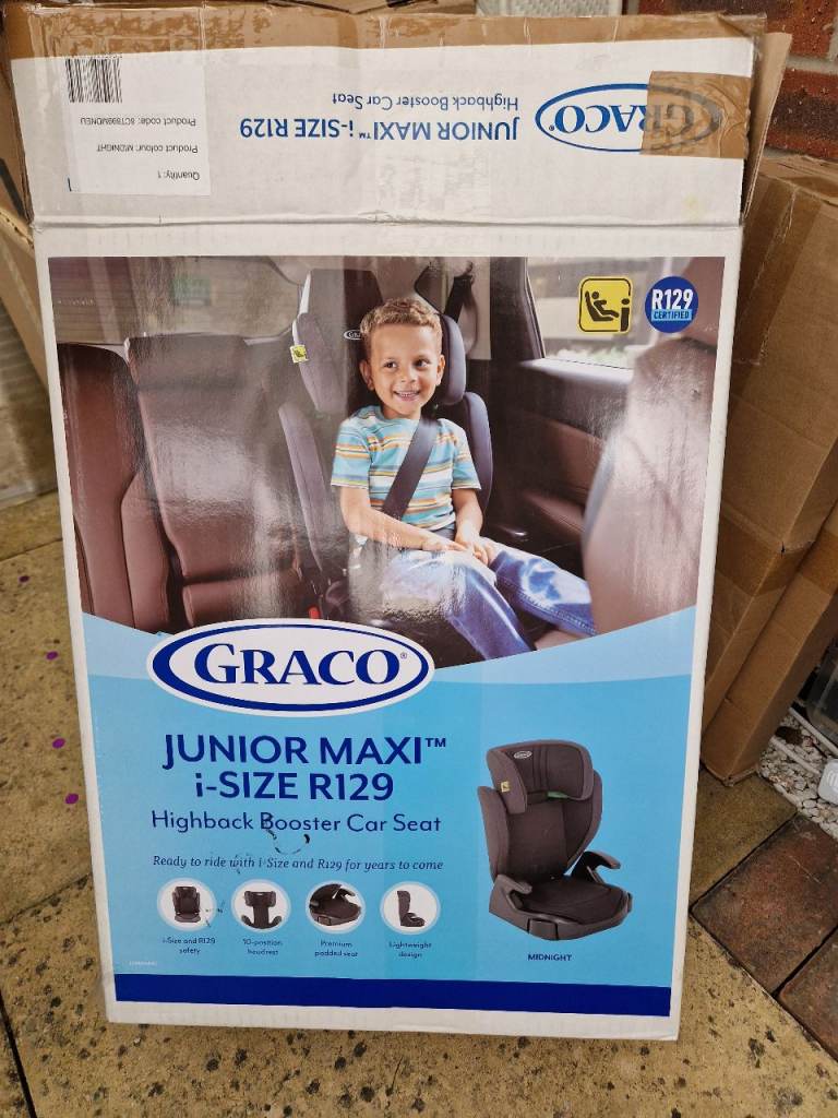 Graco Junior Maxi i-Size R129 Highback Booster Car Seat – Midnight – New