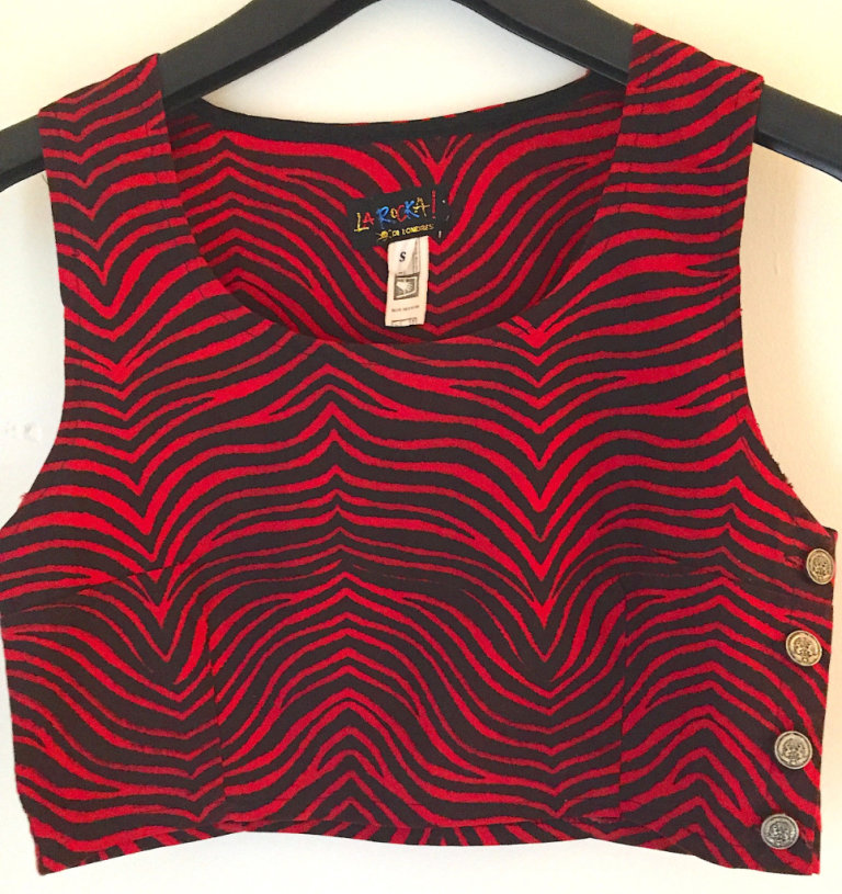 JOHNSON’S (LONDON) La Rocka Tiger Crop Top c1983