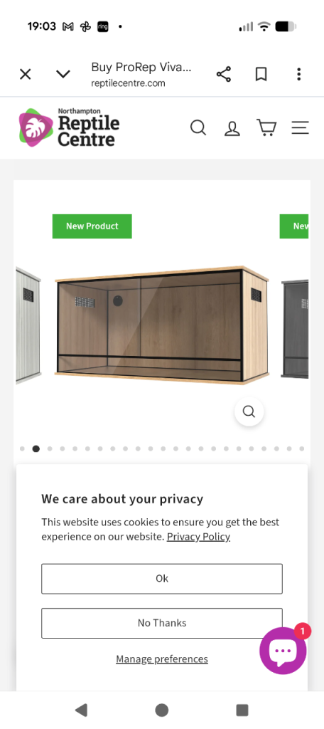 Brand new vivarium for reptiles 4x2x2 feet 