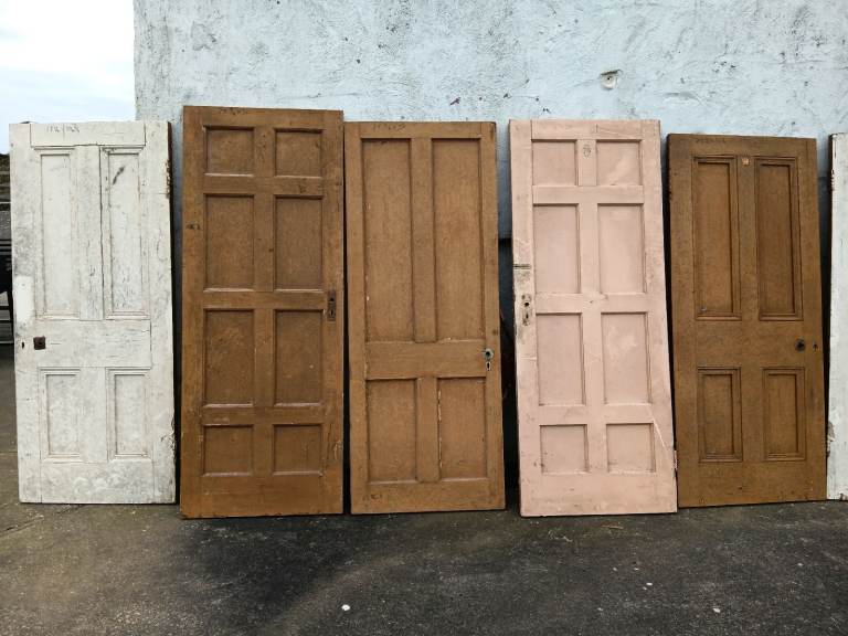 Vintage pitch pine doors / upcycle monks bench