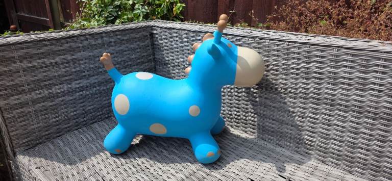 Blue Inflatable Bouncing Giraffe Toy – Great for Kids