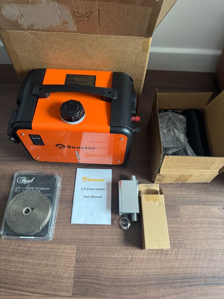 Diesel Heater With Exhaust Tape And Additional Silencer Exhaust