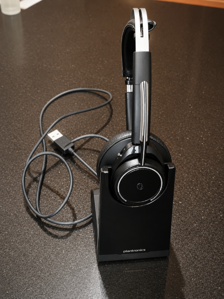 Plantronics Voyager Focus UC Bluetooth Headset - Active Noise Cancellation - with Charging Stand