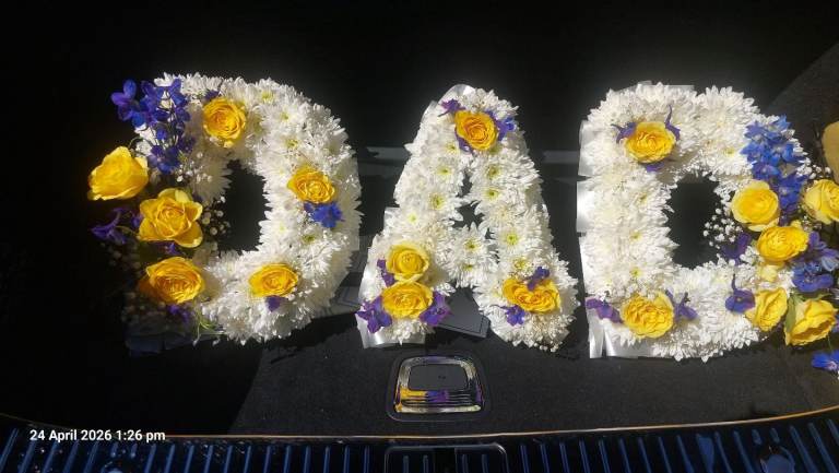 Free Floral Tribute shape Dad