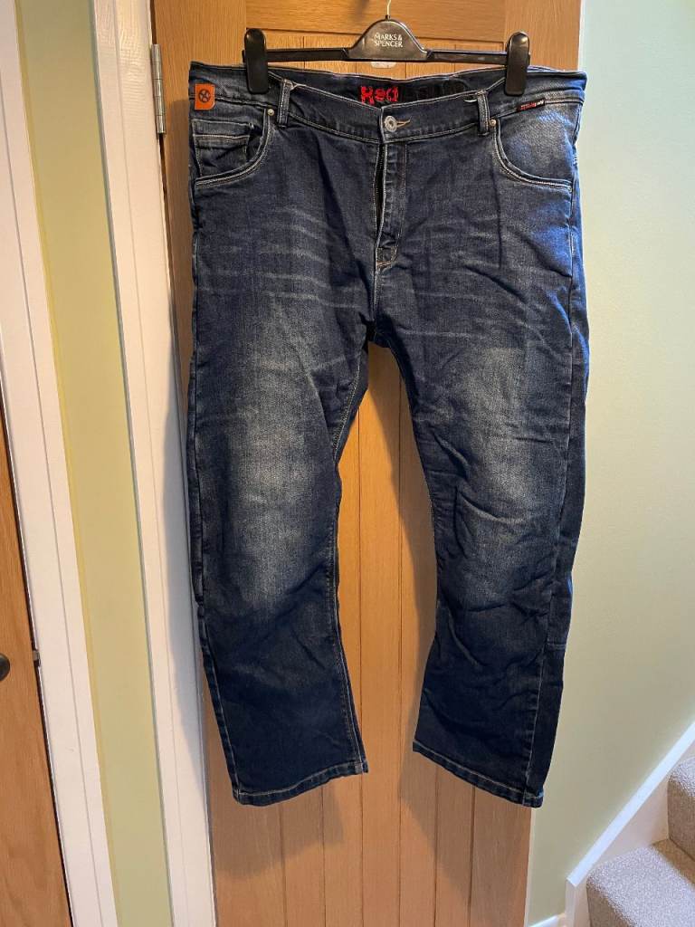 RED ROUTE LONDON MOTORBIKE WASHED DENIM JEANS