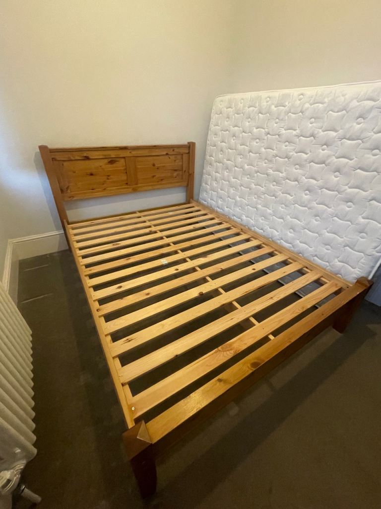 Wooden double bed (with mattress)