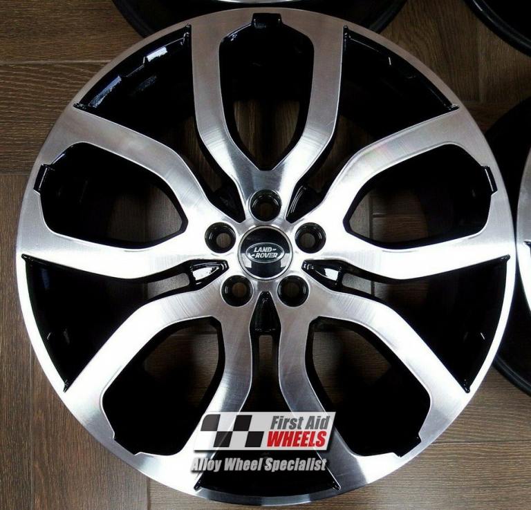 R150DCB Swap RANGE ROVER EVOQUE 4x 20'' GENUINE STYLE 504 GLOSS BLACK DIAMOND CUT ALLOY WHEELS