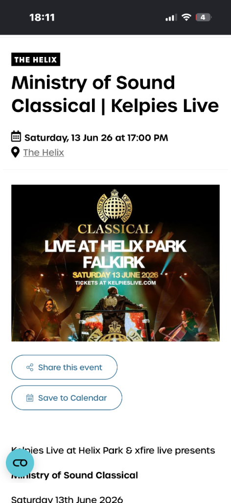 Ministry of Sound Classical | Kelpies Live Ticket - June 2026