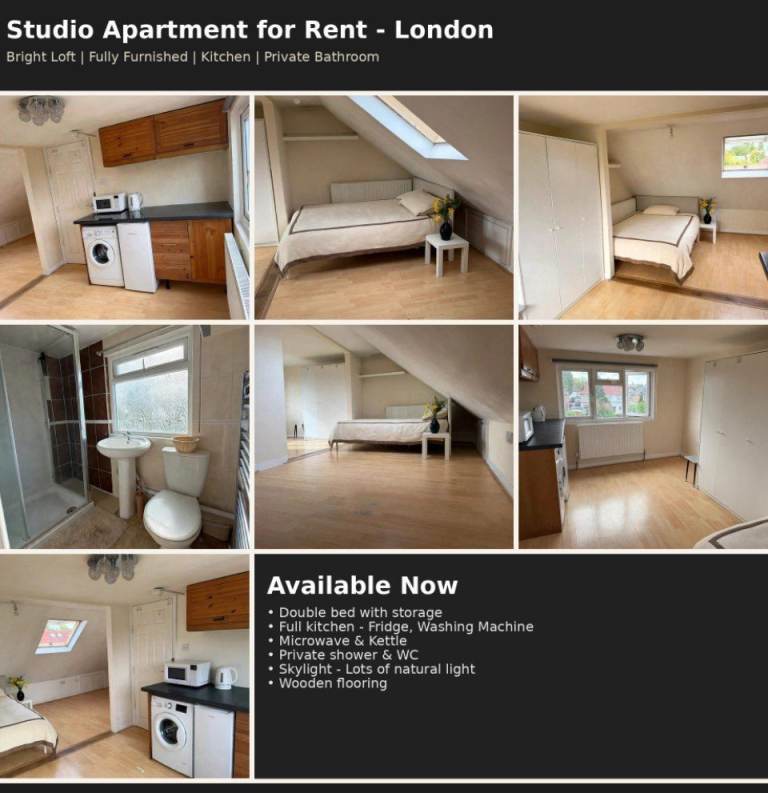 Studio Flat- HA9 Area